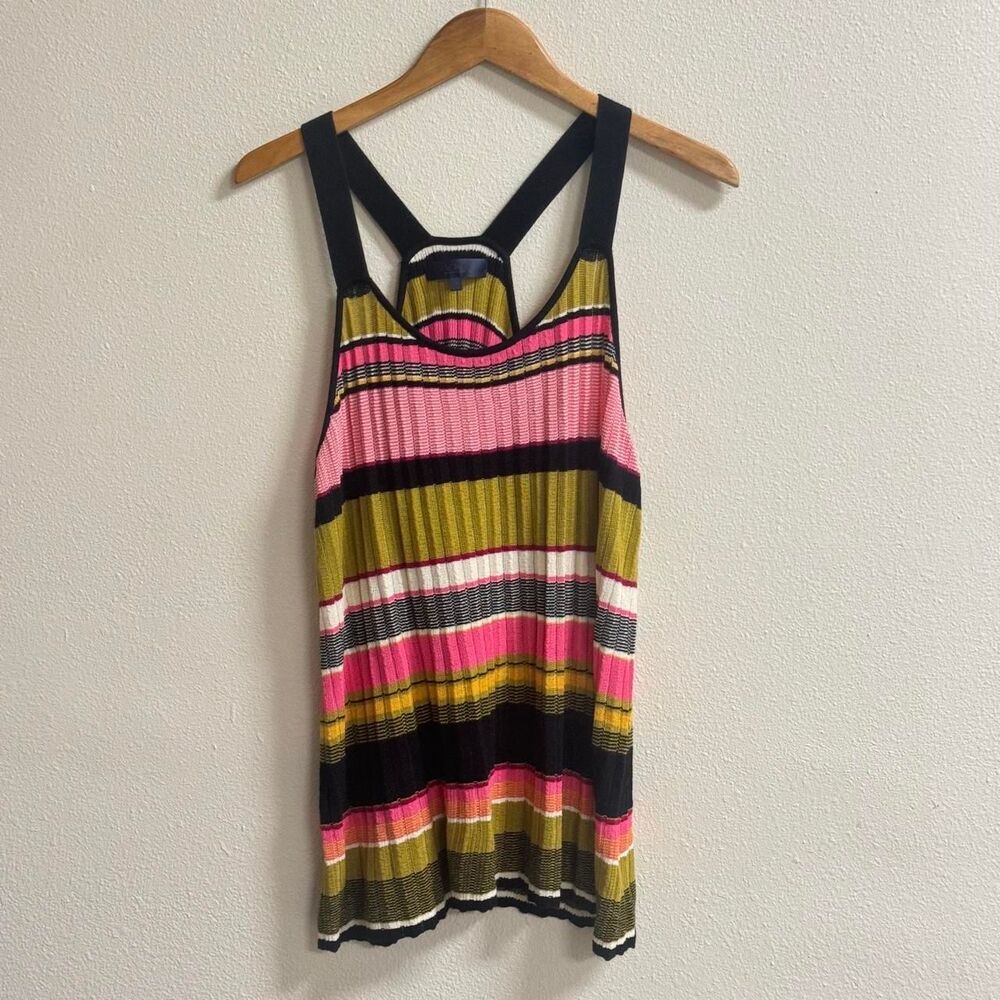 Rachel Rachel Roy 1X Multicolor Striped Knit Racerback Tank Tunic NWOT